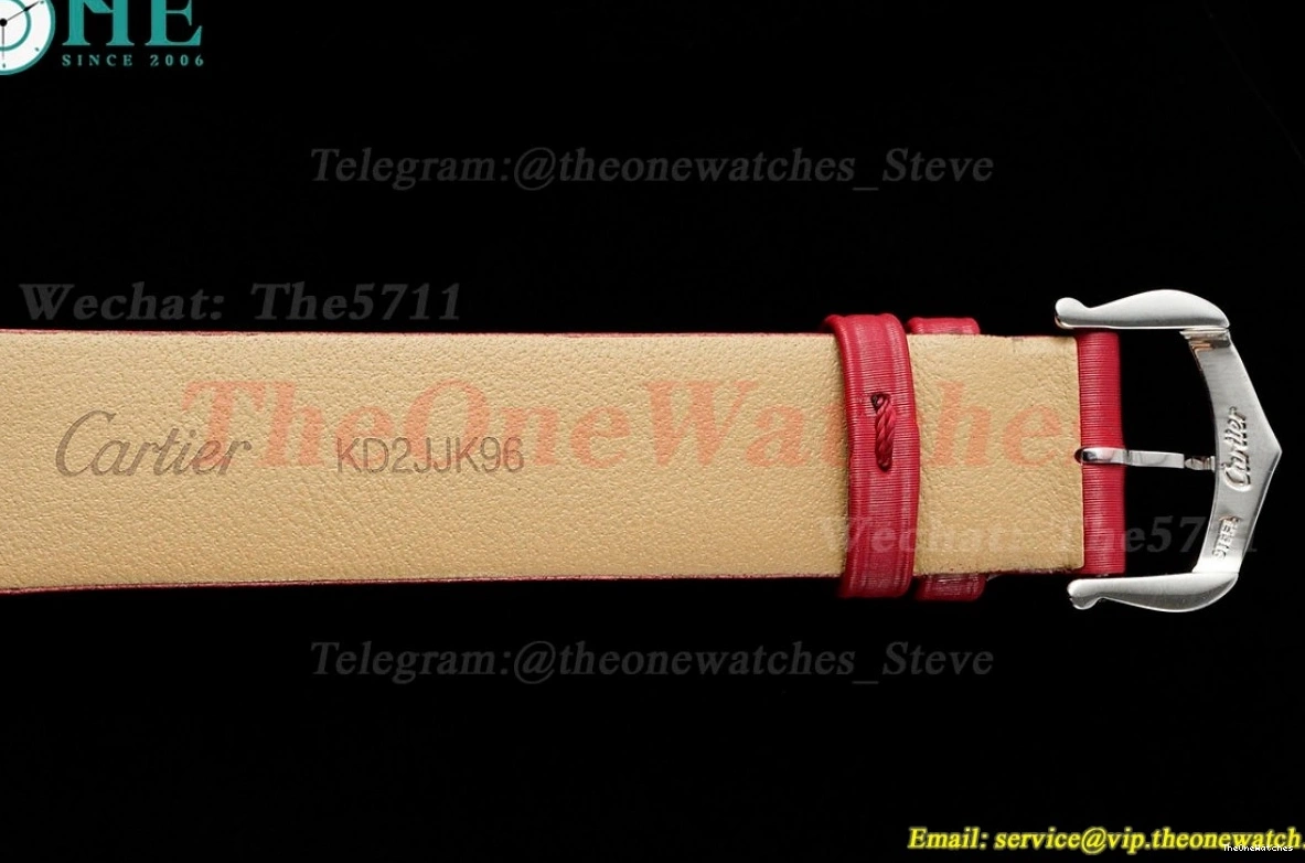 Dumont Santos Silver RG Quartz AF Dial Red SA 0408